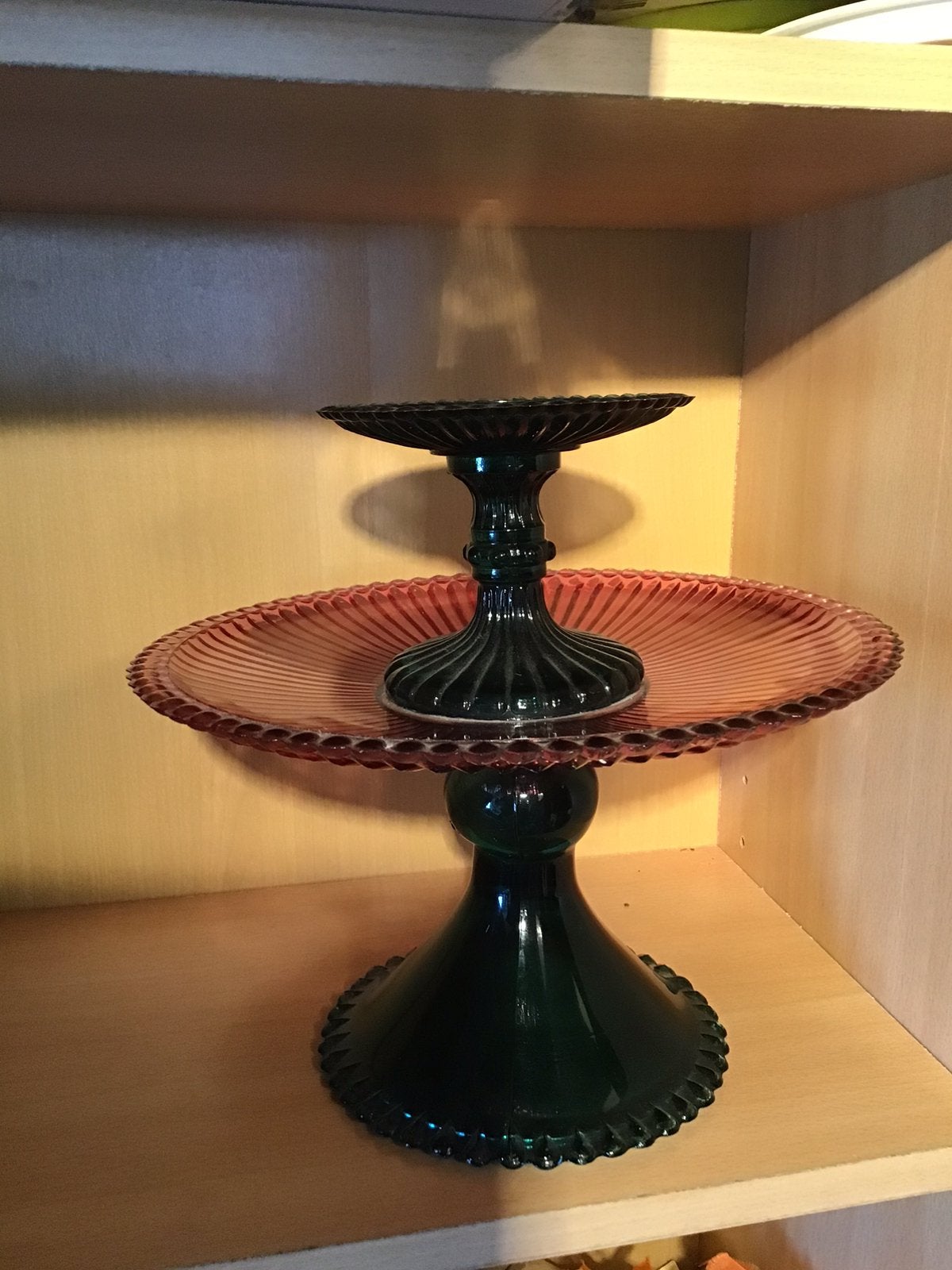 Etagere van glas, 25 cm hoog, NIEUW, Ophalen of Verzenden, Nieuw, Etagère, Glas