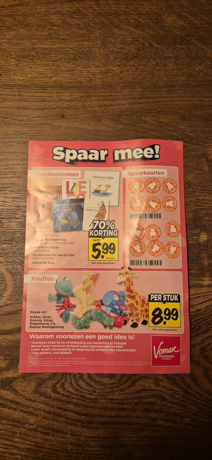vomar spaarkaart voorleesboeken en knuffels, Ophalen of Verzenden, Winkel, Super of Benzinepomp, Zegels, Bonnen of Punten