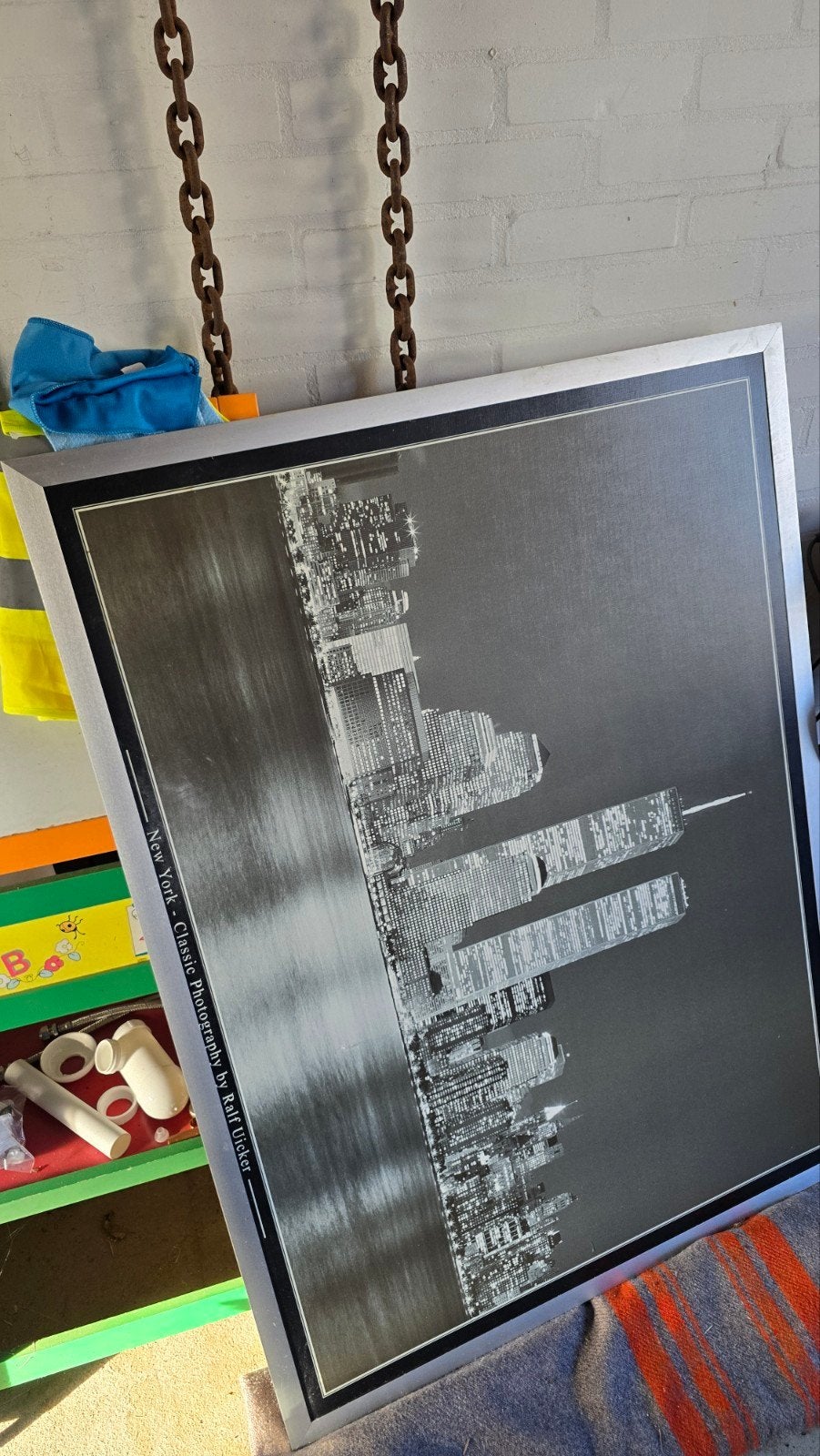 Vintage IKEA ’90s Schilderij New York Skyline Twin Towers, Ophalen