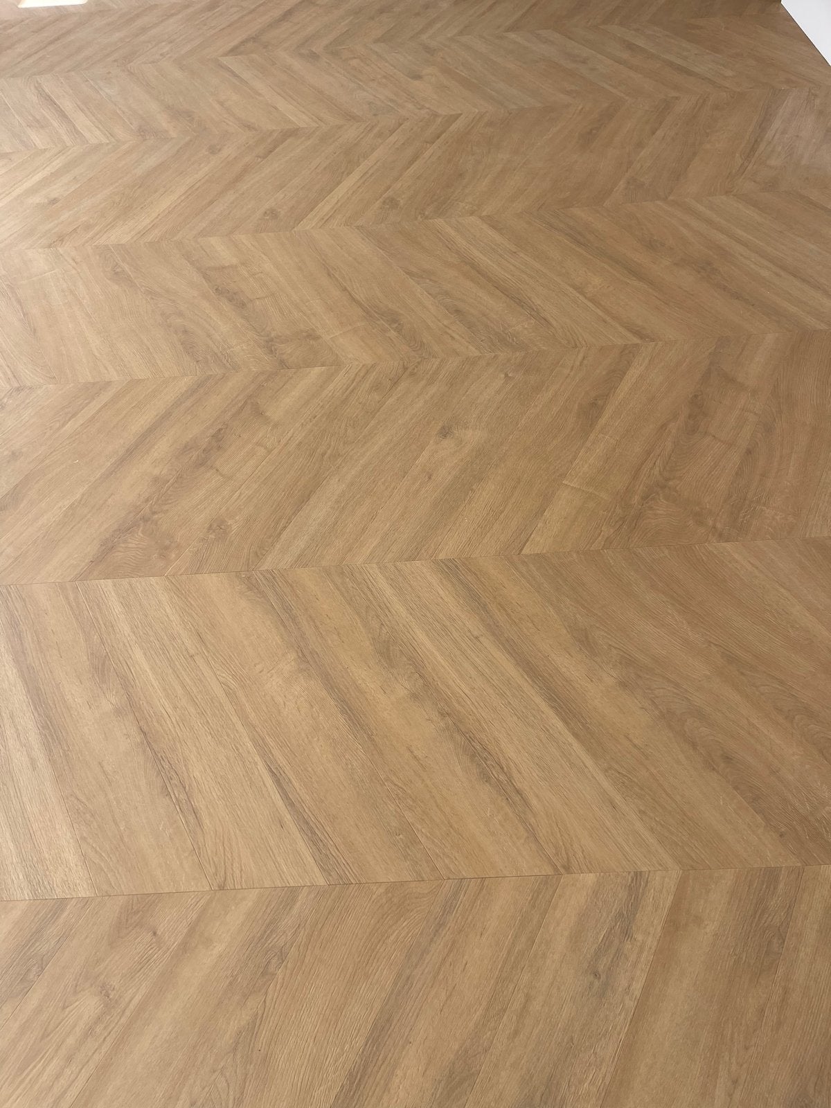 PVC Vloer Visgraat - Nieuw en Waterdicht 15m2, Bruin, Nieuw, Vinyl, 10 tot 25 m²