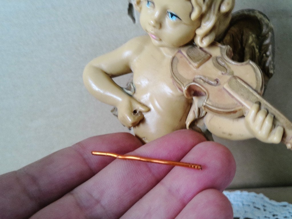 Vintage wandbeeld engel met viool Simonelli Fontanini 15cm, Ophalen of Verzenden, Gebruikt, Beeld(je), Christendom | Katholiek