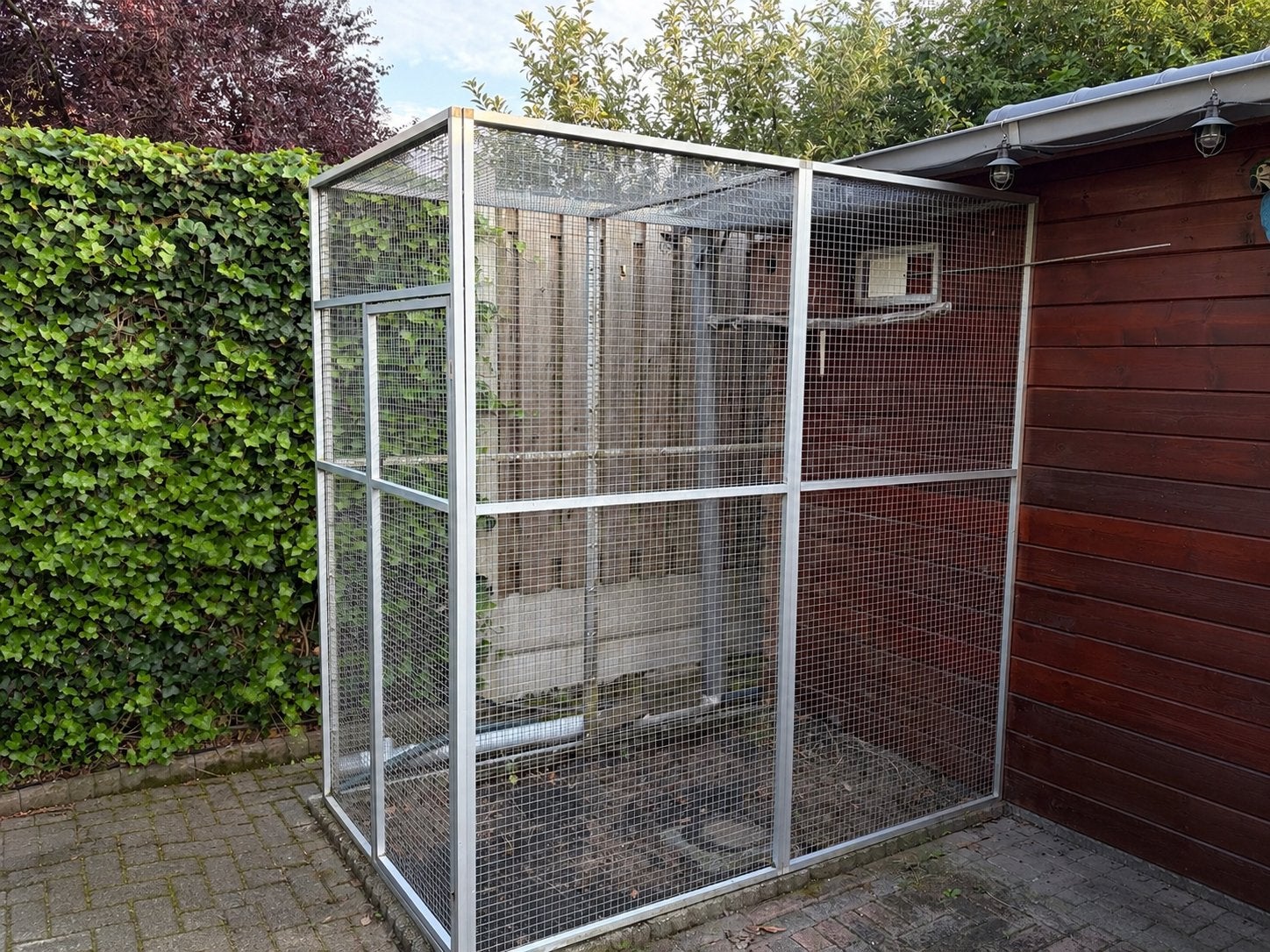 aluminium voliere, Dieren en Toebehoren, Vogels | Hokken en Kooien, Ophalen, Zo goed als nieuw, Aluminium, Volière