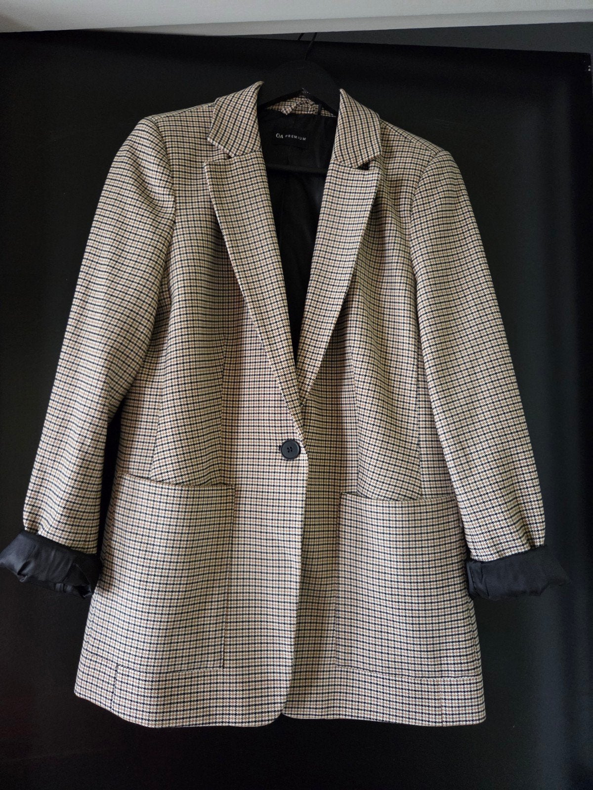 Geruite blazer C&A maat L, Maat 38/40 (M), Bruin, Ophalen of Verzenden, Zo goed als nieuw