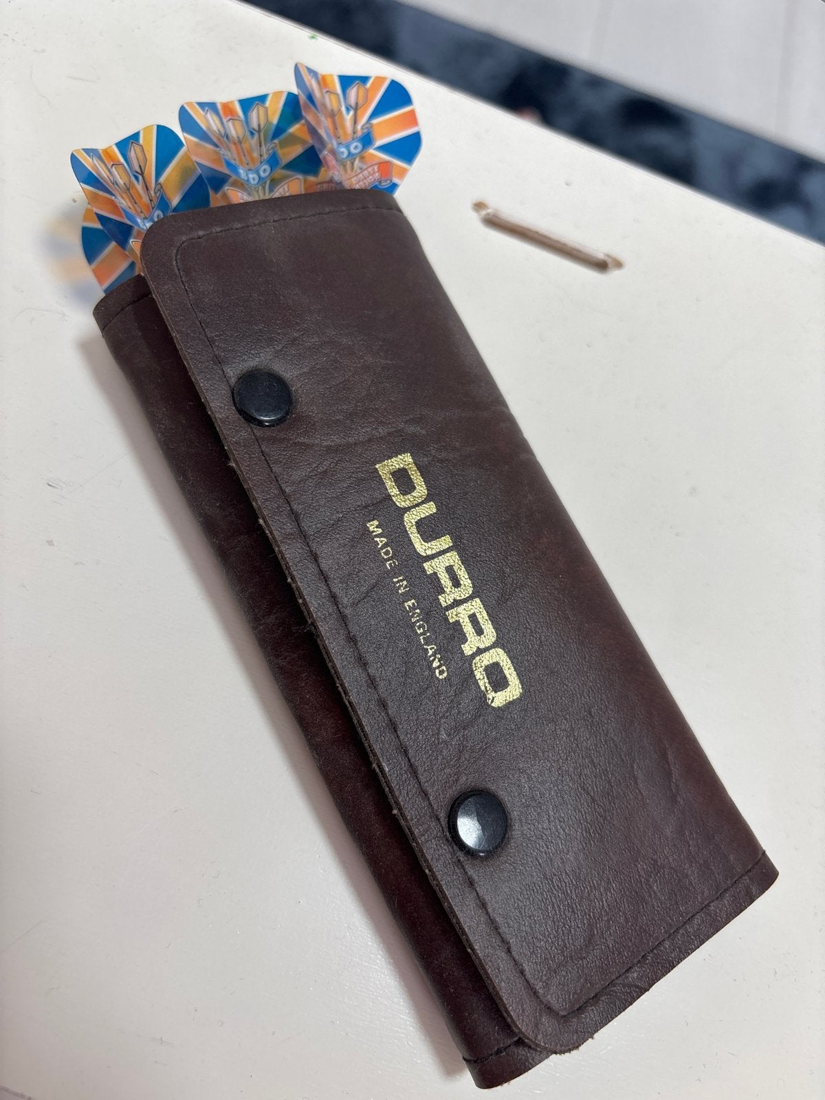 Vintage Durro Darts - Verzamelobject met Leren Etui, Sport en Fitness, Ophalen of Verzenden, Gebruikt, Pijlen