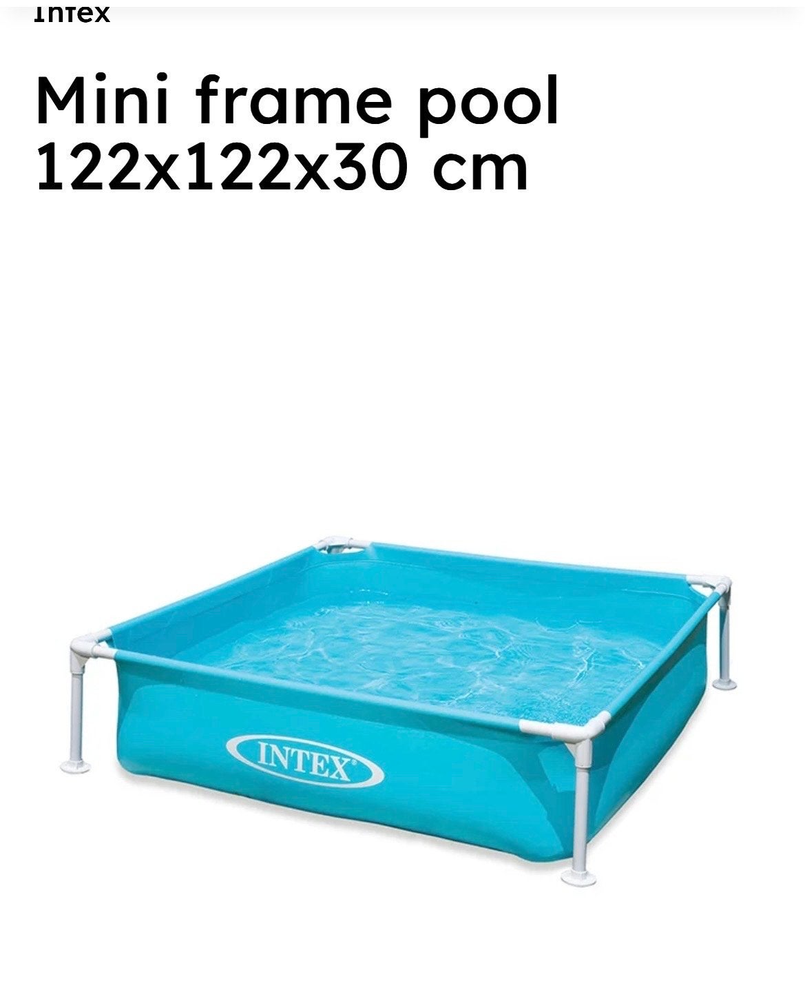 Intex Mini Frame Zwembad 122x122x30 cm met Vloermatten, Ophalen, Minder dan 80 cm, Vierkant, Zo goed als nieuw