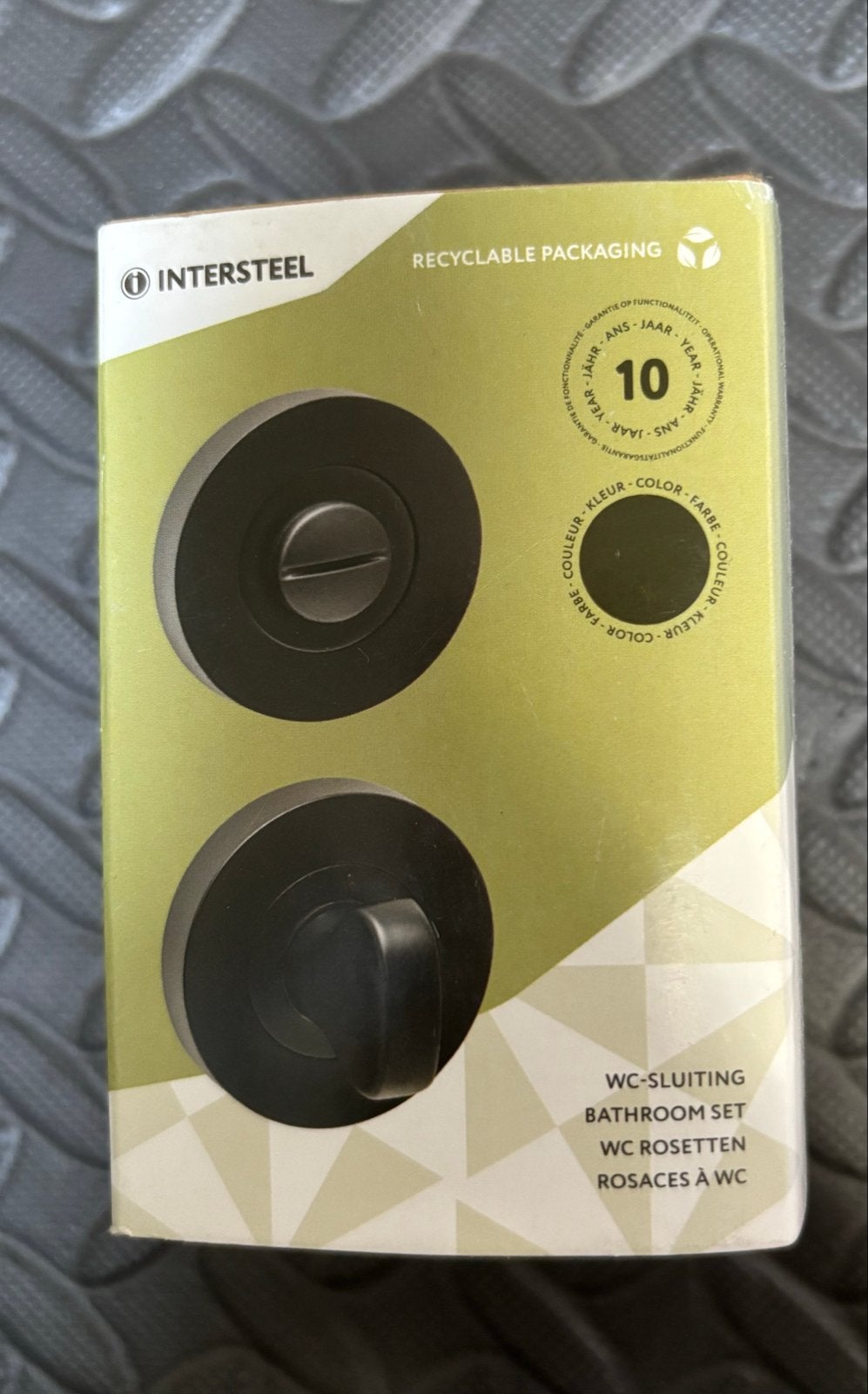 Intersteel WC-sluiting Badkamerset Zwart, Ophalen, Nieuw, Overige materialen, Schuif of Grendel
