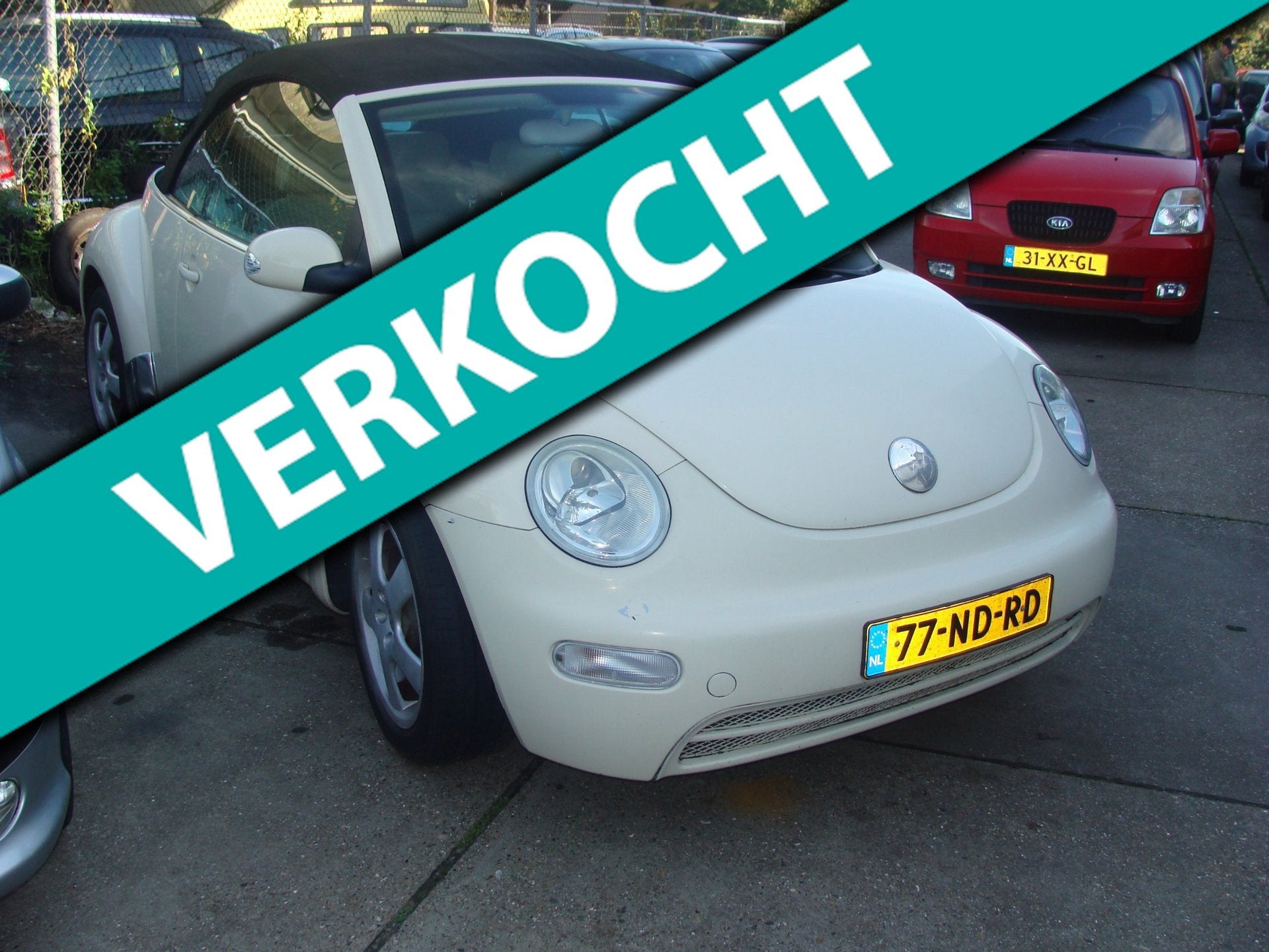 Volkswagen New Beetle Cabriolet 1.6 st bekr leer airco nap a, Stof, Gebruikt, 4 cilinders, Cabriolet