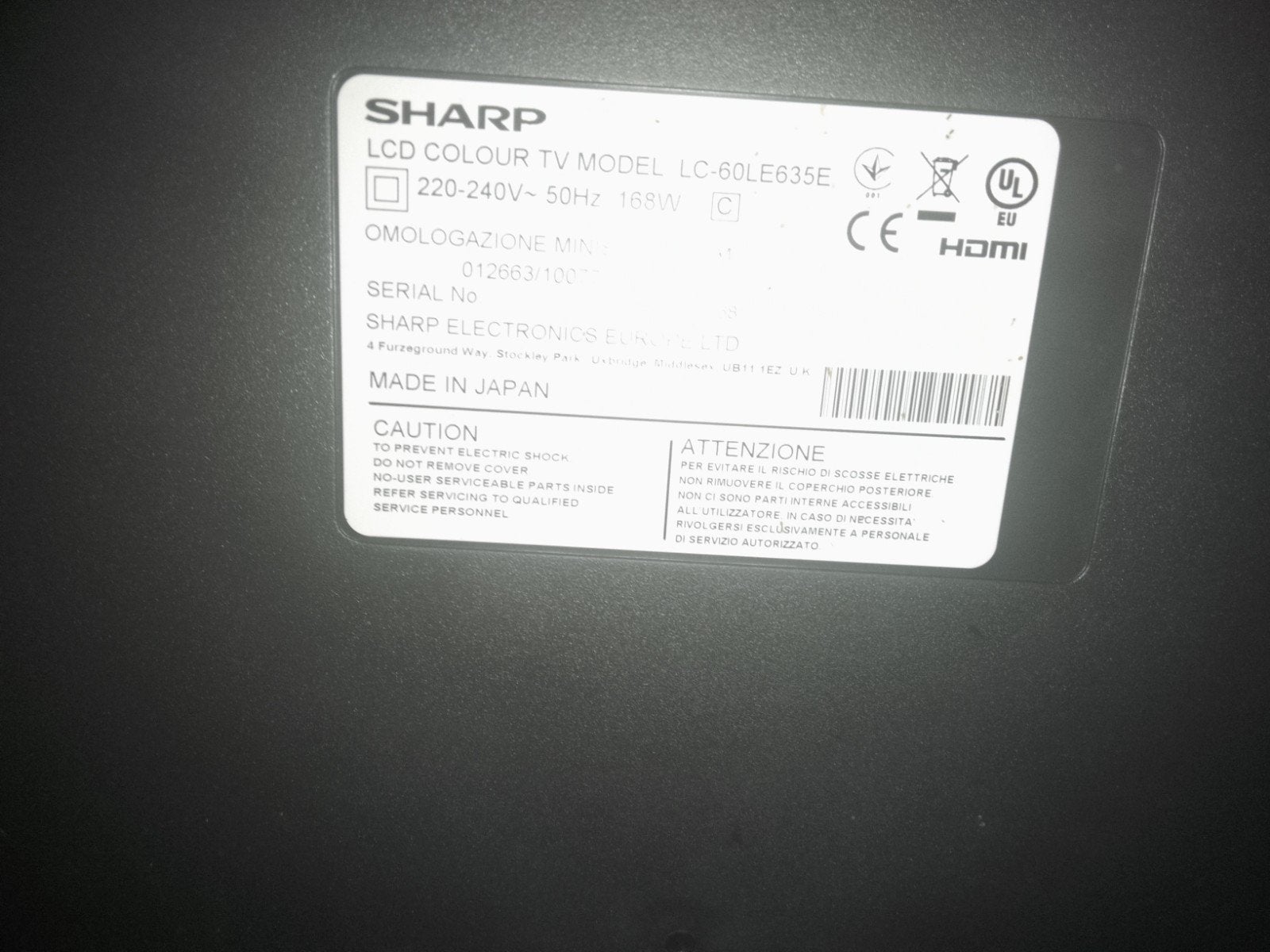 Sharp LC-60LE635E LCD TV - 60 inch Full HD, Audio, Tv en Foto, Televisies, Gebruikt, 50 Hz, LCD, Ophalen of Verzenden