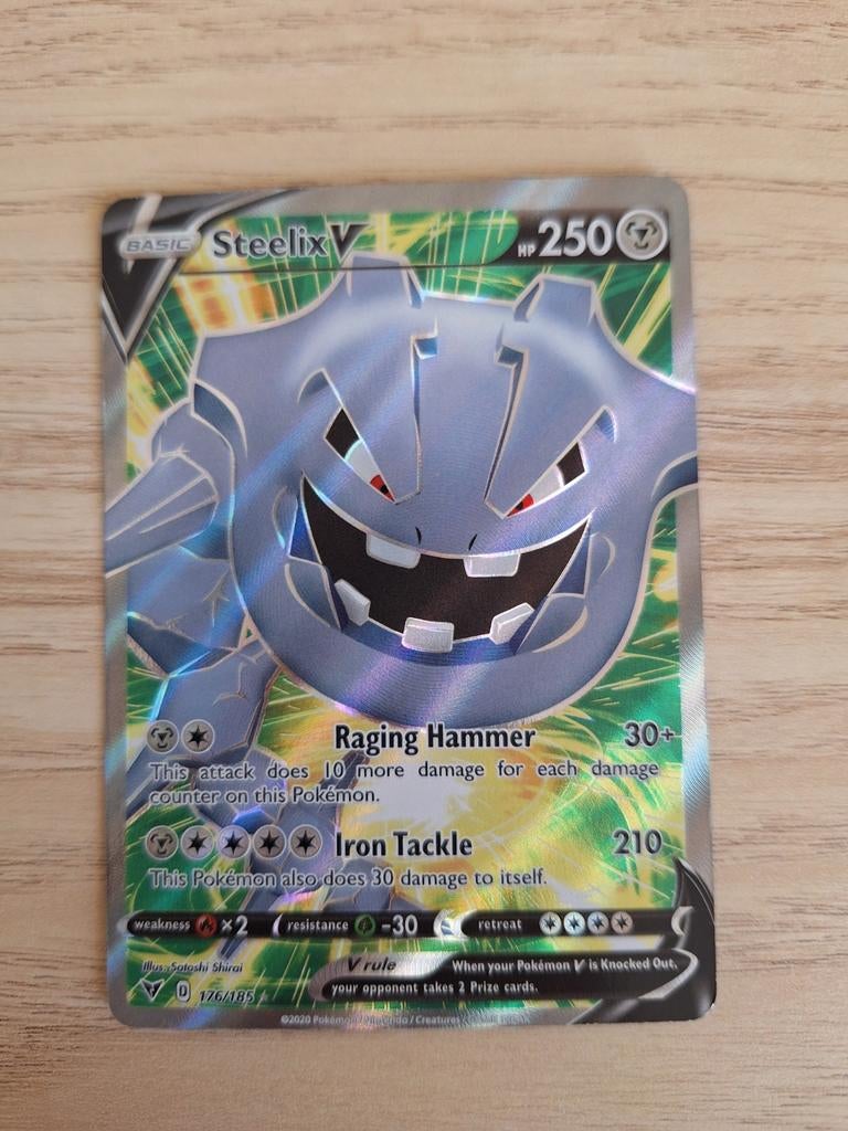 Pokémon Kaart Steelix V (176/185), Ophalen of Verzenden, Gebruikt, Losse kaart