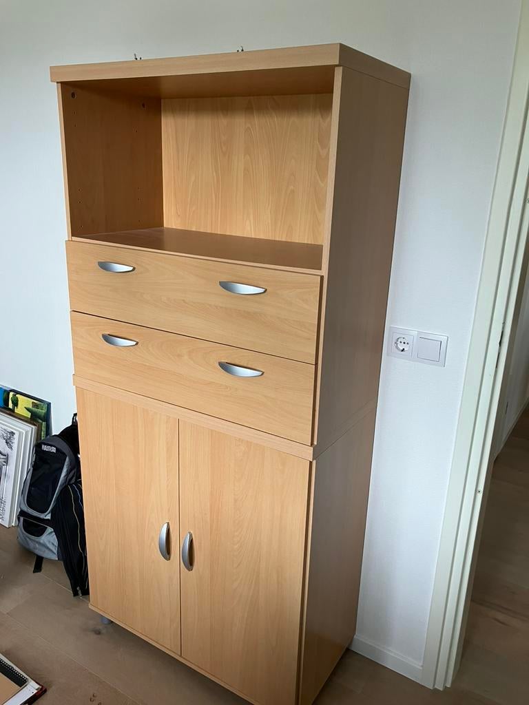 Beuken opbergkast, Ophalen, Overige materialen, Gebruikt, 1 of 2 laden