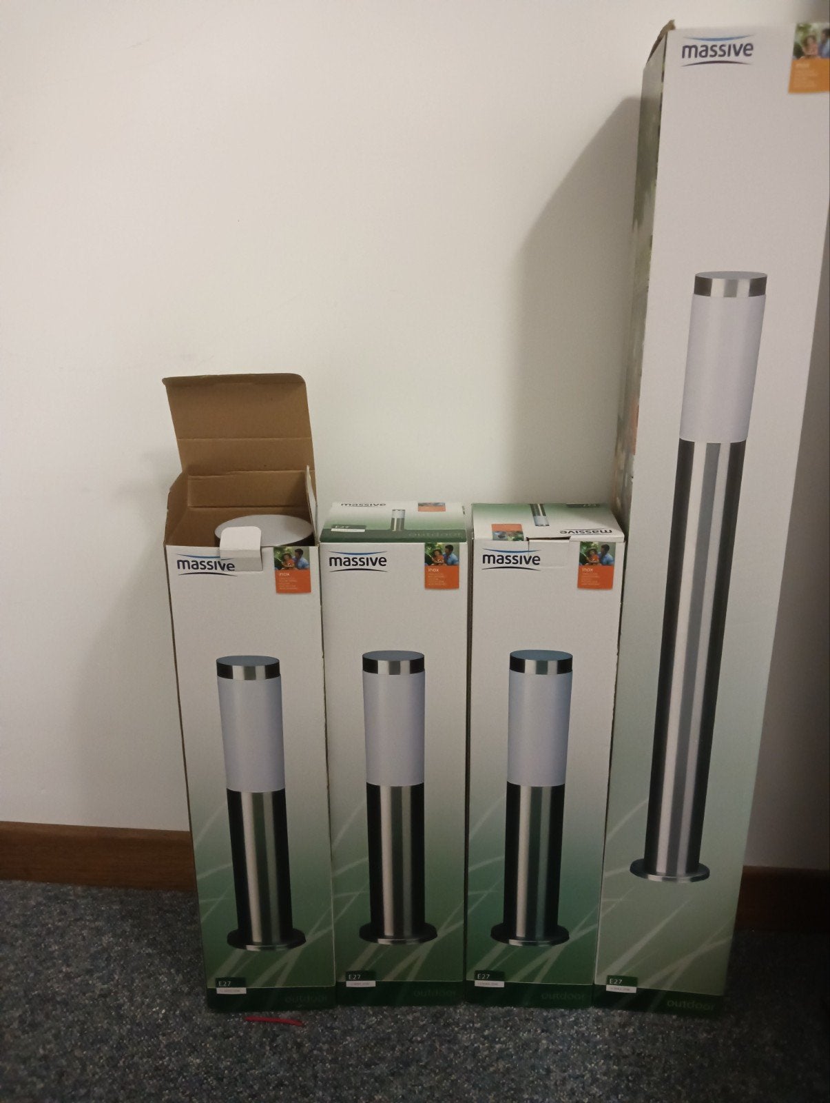 Massive buitenlampen - 4 stuks, Minder dan 50 watt, Overige typen, Nieuw, Ophalen of Verzenden
