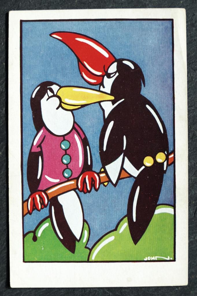 De twee toekans zijn dol op elkaar, Verzenden, Voor 1920, Ongelopen, Vogel