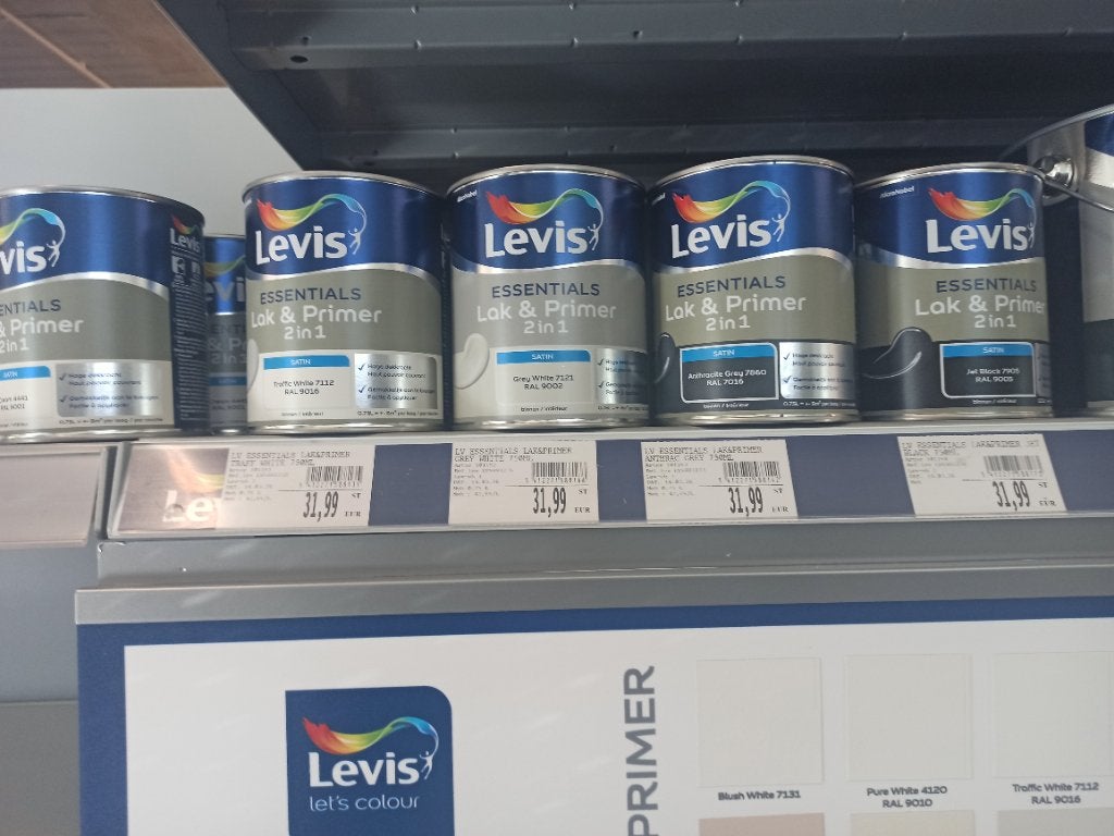 Levis Verf, lak beits. Veel soorten partij verf, Ophalen, Nieuw, Wit