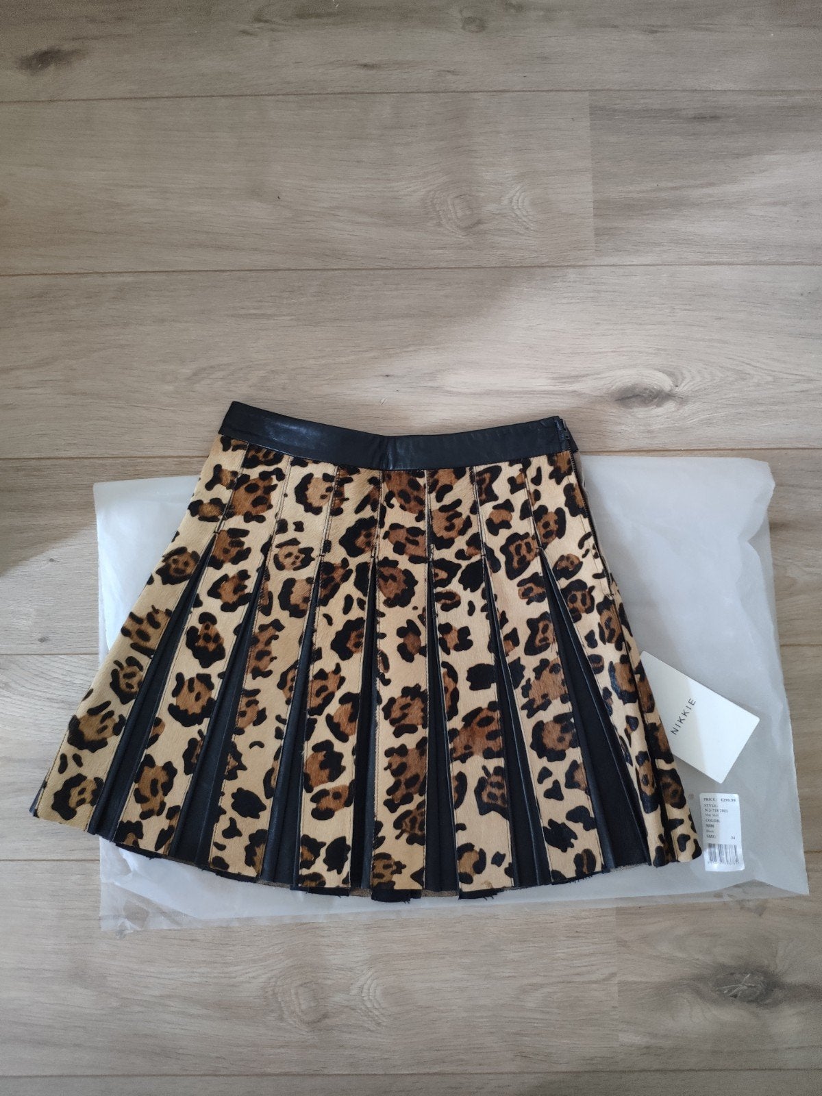 Nikkie May rok Leopard XS 34 echt leer nieuw, Nieuw, Ophalen of Verzenden, Nikkie, Maat 34 (XS) of kleiner