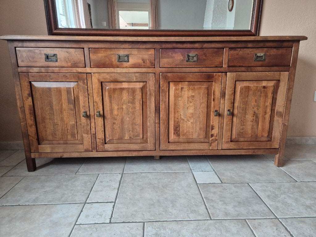 Dressoir Bali 4 deurs kersen, Huis en Inrichting, Gebruikt, 150 tot 200 cm, Met lade(s), Kersenhout