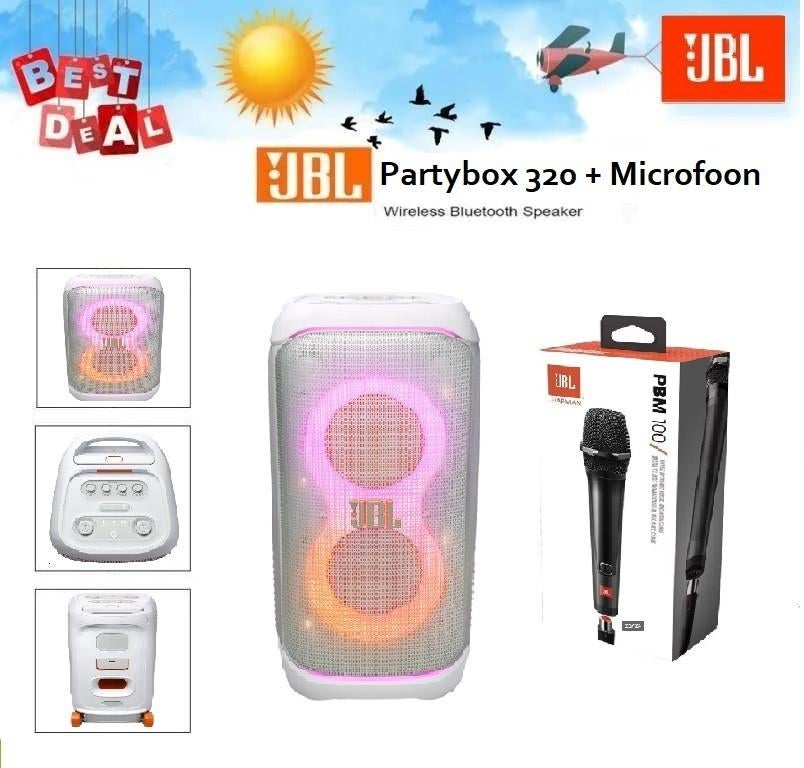✅NIEUW✅ JBL Partybox 320 WIT + JBL Microfoon, Ophalen of Verzenden, Nieuw, 120 watt of meer, JBL