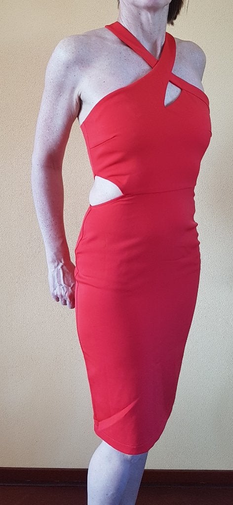 rode jurk merk Paper Dolls maat 36/38, Kleding | Dames, Nieuw, Ophalen of Verzenden, Knielengte, Maat 36 (S)
