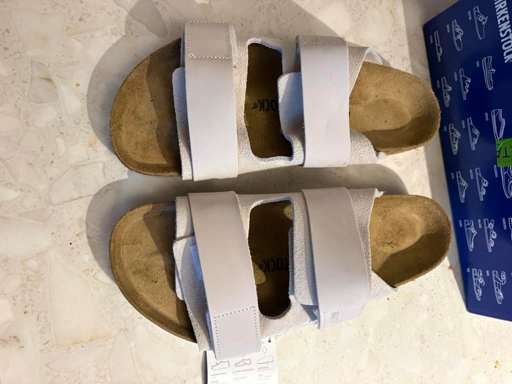Splinternieuw Birkenstock suède leren slippers maat 43, Slippers, Wit, Nieuw, Ophalen of Verzenden