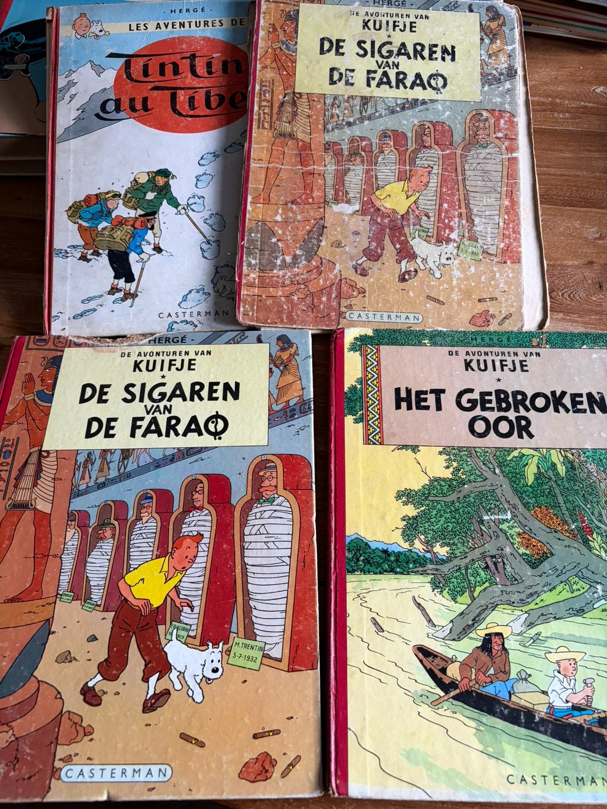 4 oude kuifje boeken, Boeken, Meerdere stripboeken, Ophalen of Verzenden, Gelezen