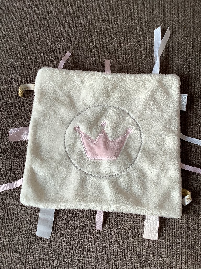Bambam knuffeldoekje lapje wit roze kroon labeltjes 3 euro, Ophalen of Verzenden, Zo goed als nieuw, Overige typen