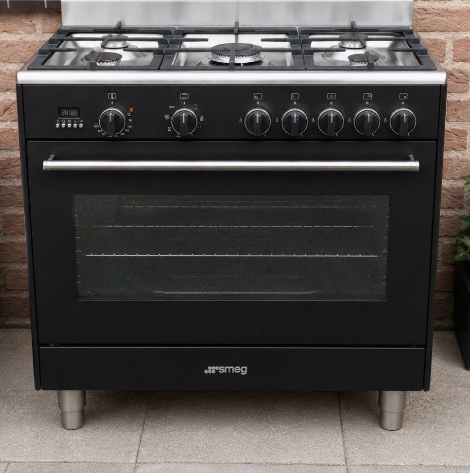 Smeg gasfornuis 90 cm, Ophalen, Gebruikt, 60 cm of meer, Gas