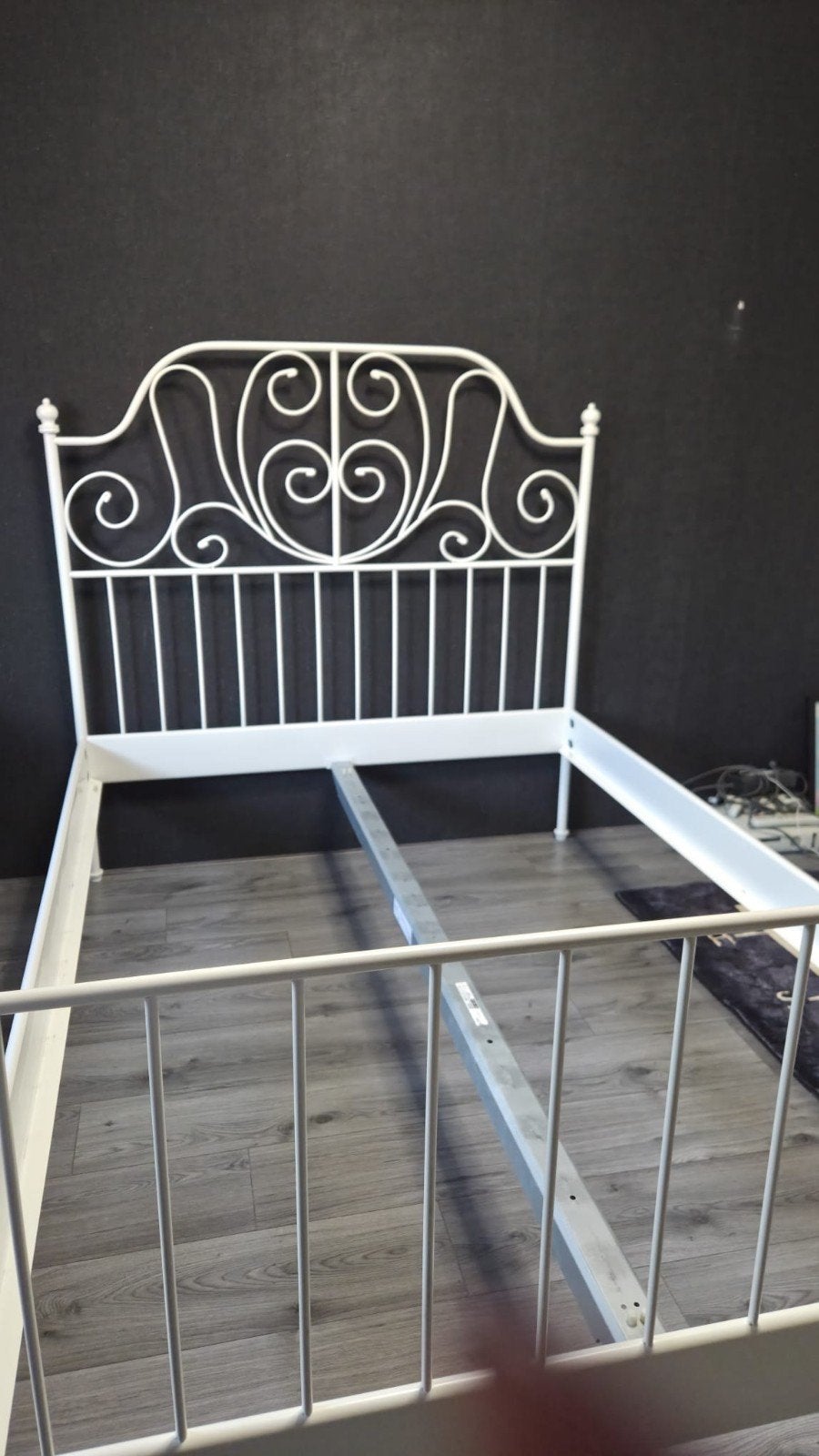 IKEA LEIRVIK Tweepersoonsbed Wit 140x200 cm, Ophalen, Wit, Romantisch, Tweepersoons