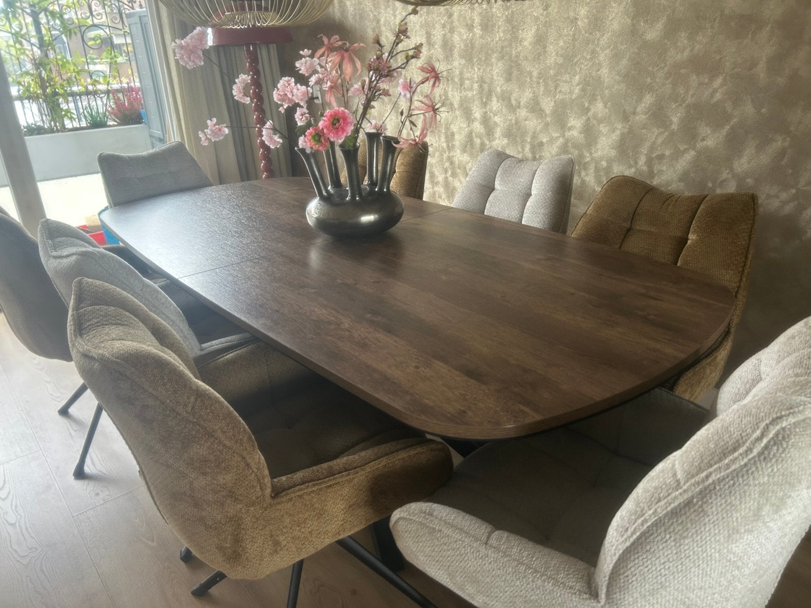 Lamulux eetkamertafel, Ophalen, Zo goed als nieuw, 6 tot 8 stoelen