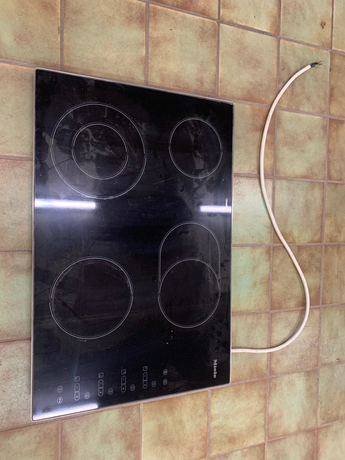 Miele KM443 Keramische Kookplaat - Werkend, Ophalen, Gebruikt, Keramisch, 4 kookzones