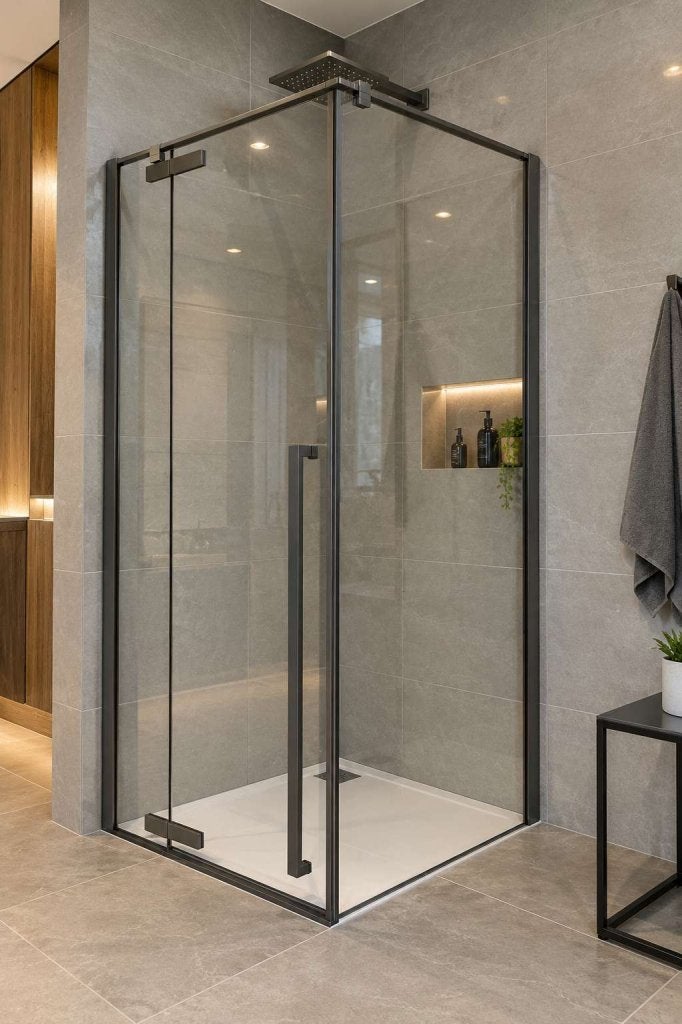 Douchecabine Gunmetal 90x90 8mm dik nano glas 2026 model !, Niet ingevuld, Nieuw, Niet ingevuld, Niet ingevuld