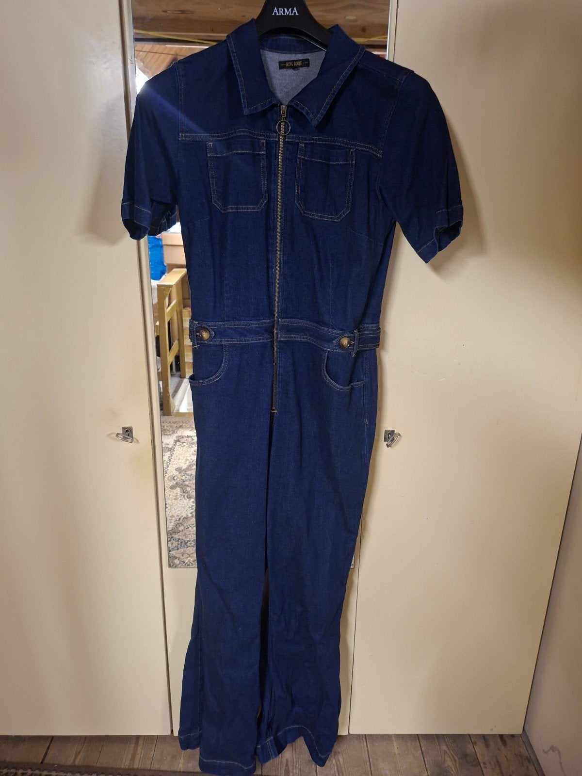 King Louie denim jumpsuit maat 44, Kleding | Dames, Jumpsuits, Blauw, Maat 42/44 (L), Nieuw, Ophalen of Verzenden