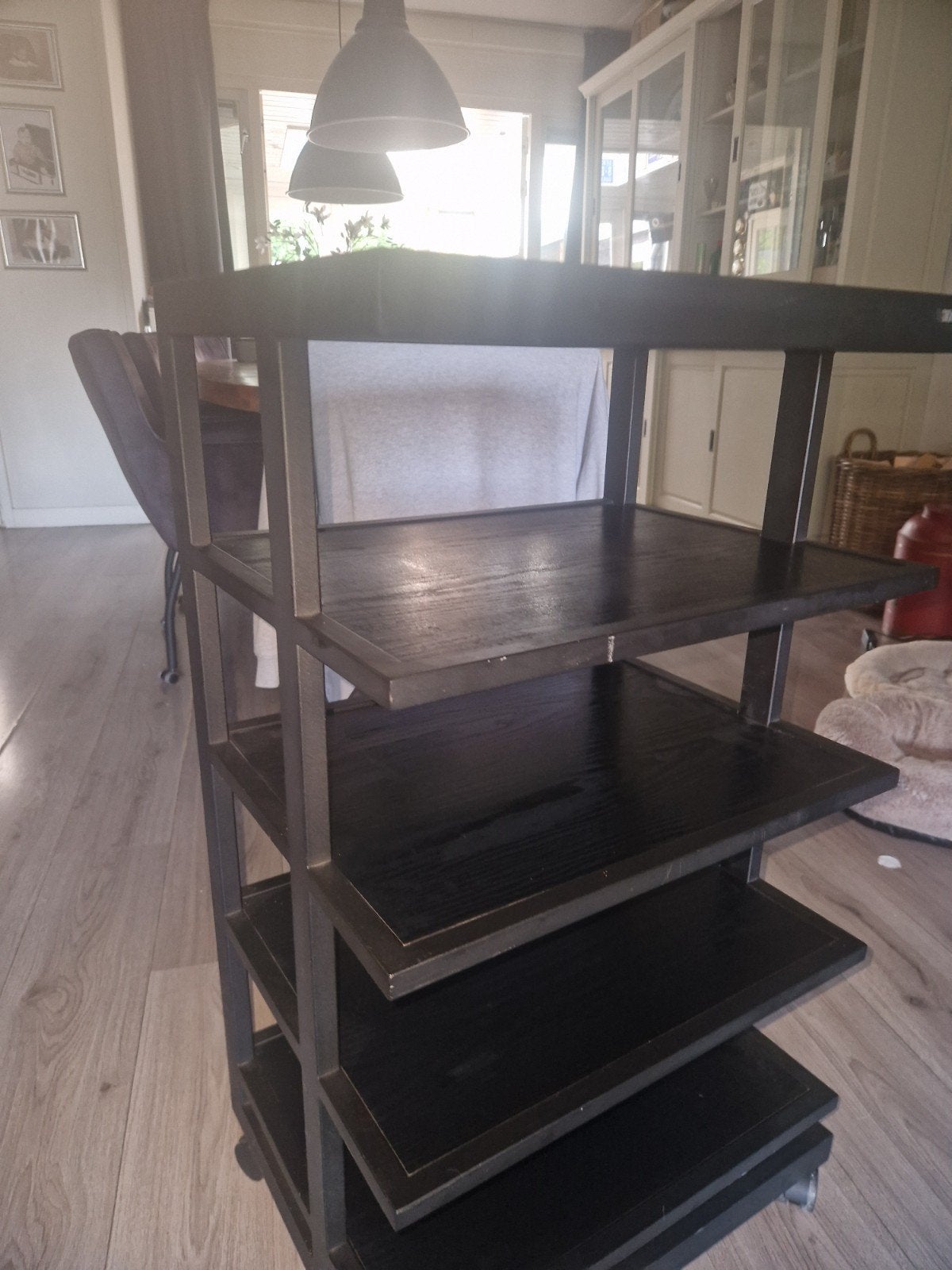 Target Audio Meubel - Zwart Houten Audio Rack op Wielen, Ophalen, Gebruikt