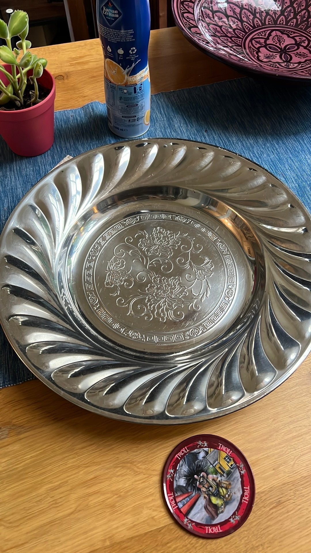 Grote aluminium schaal, Ophalen of Verzenden, Zo goed als nieuw