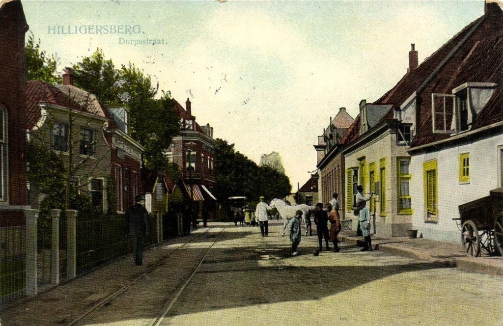 Hilligersberg. Dorpsstraat. - 1911 gelopen, Ophalen of Verzenden, Voor 1920, Gelopen, Zuid-Holland