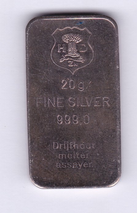 Baartje van 20 gram zilver DRIJFHOUT, Ophalen of Verzenden, Zilver