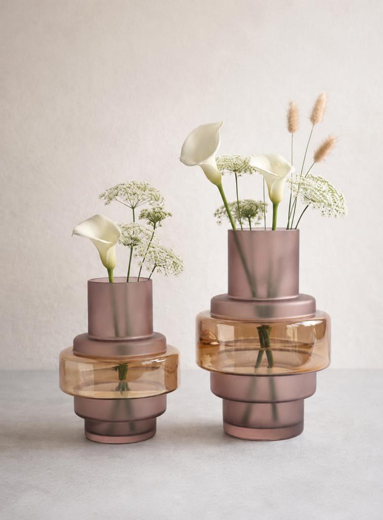 Twee roze glazen vazen van KARE design., Ophalen of Verzenden, Nieuw