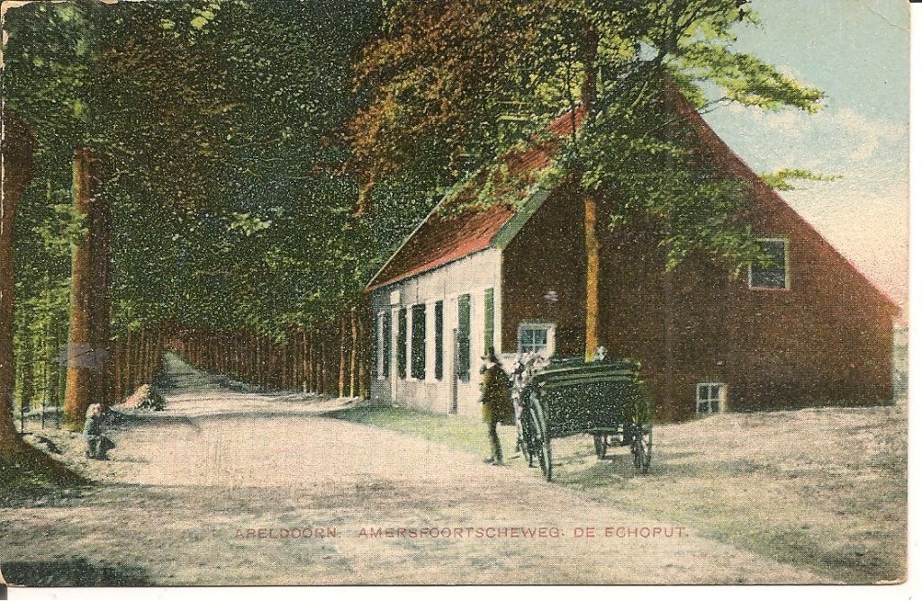 Apeldoorn Amersfoortscheweg De Echoput Ansichtkaart, Ophalen of Verzenden, 1920 tot 1940, Gelopen, Gelderland