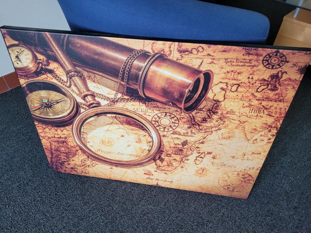 Canvas lijst scheepvaart kompas met ophangsysteem, Ophalen of Verzenden