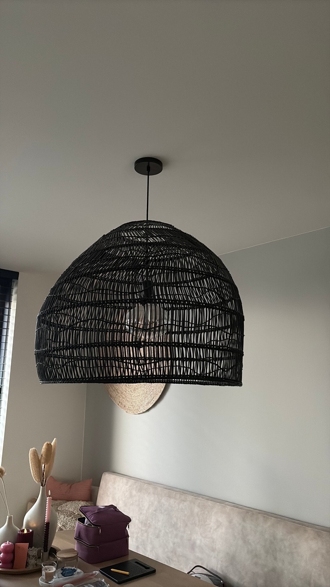 Hk living wicker lamp L, Ophalen, Zo goed als nieuw