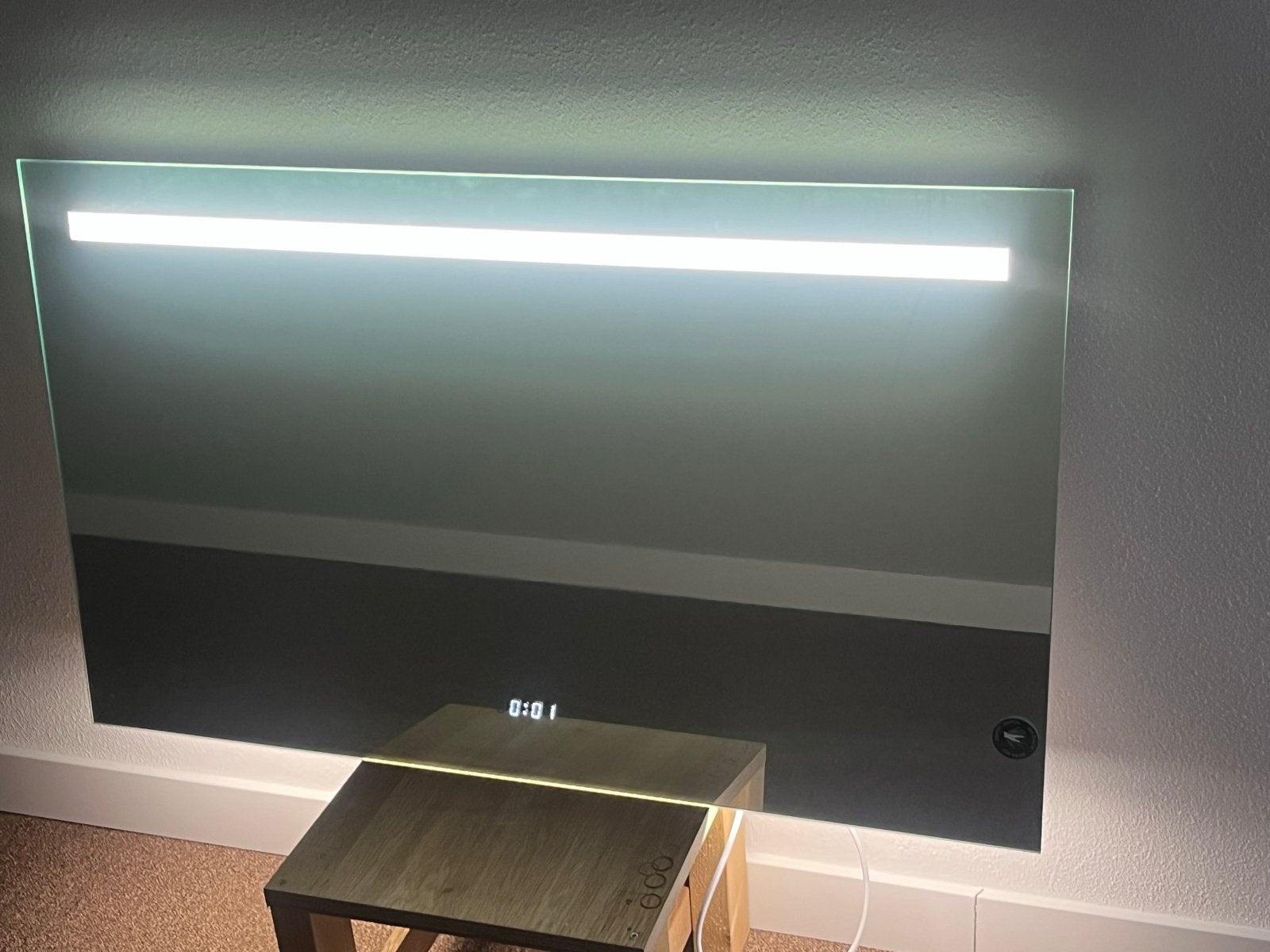 NIEUW HIPP Design Badkamer LEDSpiegel met Verwarming en Klok, Ophalen, Nieuw, 75 tot 100 cm, Minder dan 100 cm