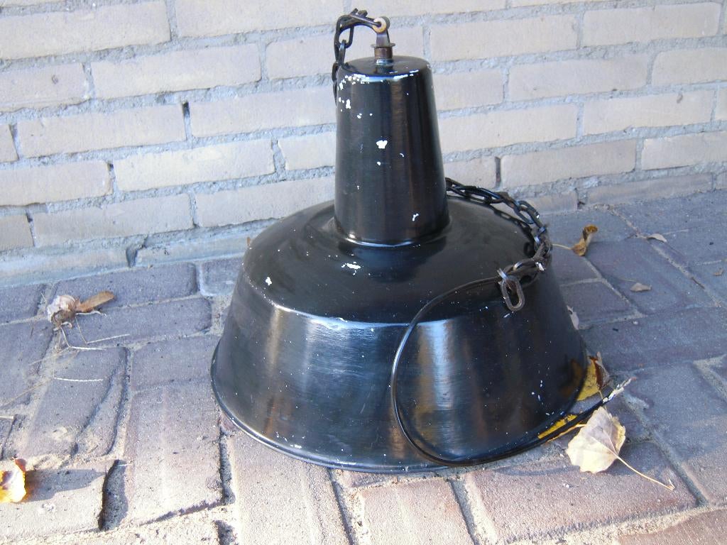 Oude emaille biljartlamp, Ophalen of Verzenden