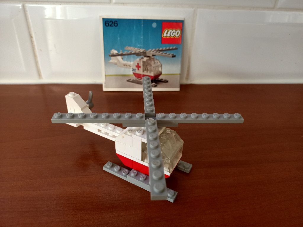 vintage Lego 626 rode kruis helicopter, Ophalen, Gebruikt, Lego, Compleet