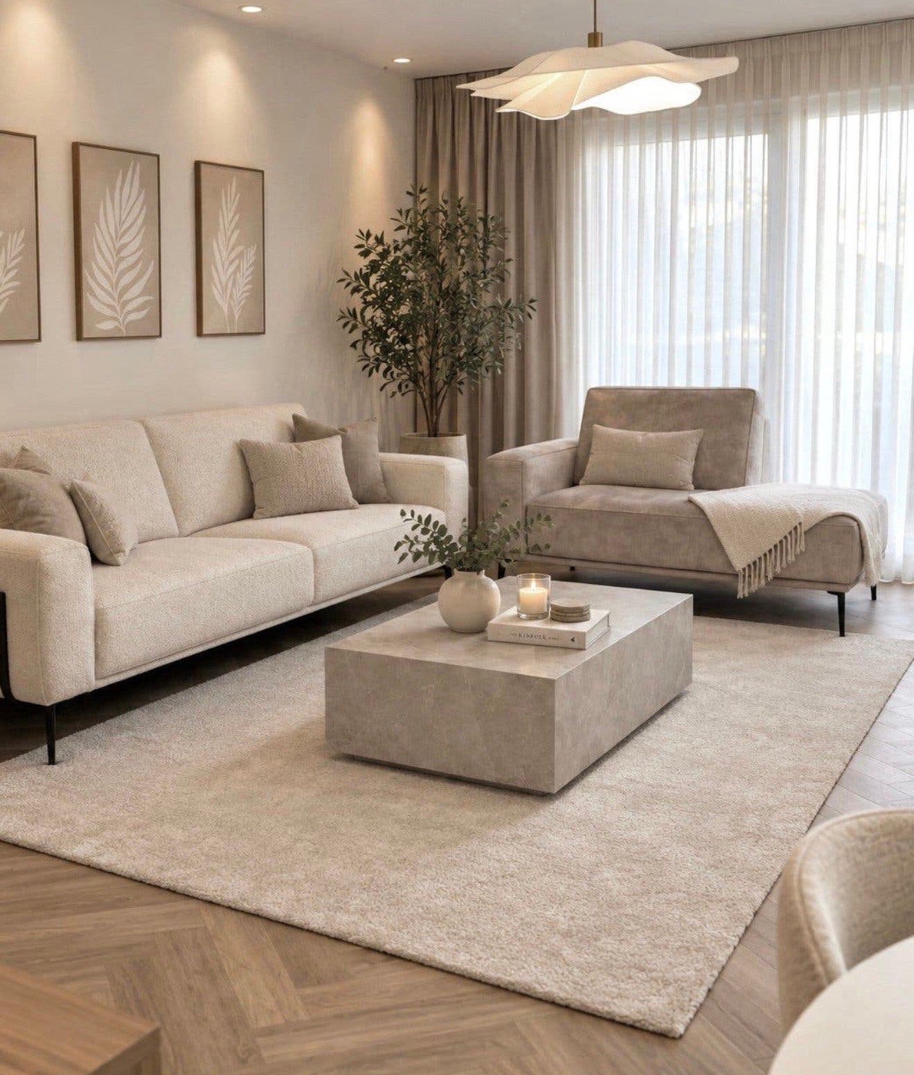 Vloerkleed Beige 200 x 300 cm Laagpolig, Ophalen of Verzenden