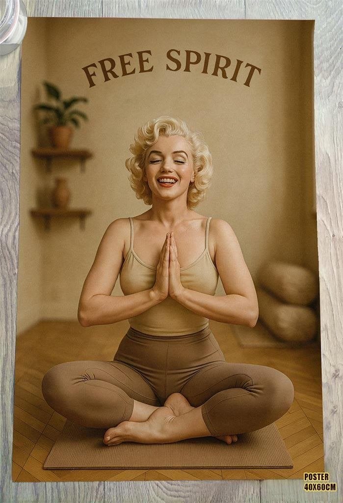 Yoga | Marilyn Monroe Meditatie Inspiratie Poster, Verzenden, Nieuw, A1 t/m A3, Film en Tv