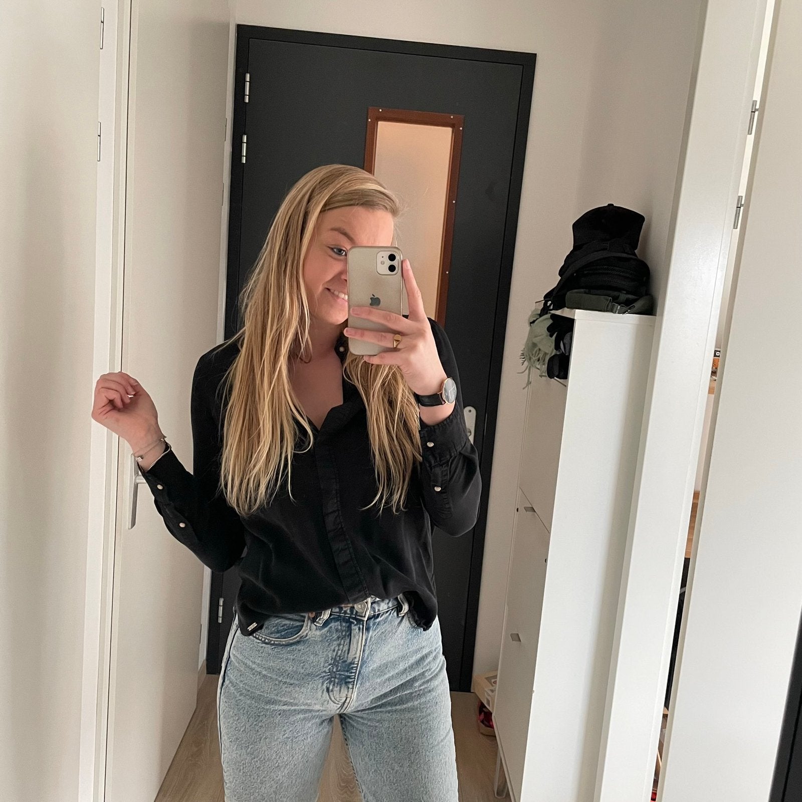 Blouse zwart, Zwart, Ophalen of Verzenden, Zo goed als nieuw, Lange mouw