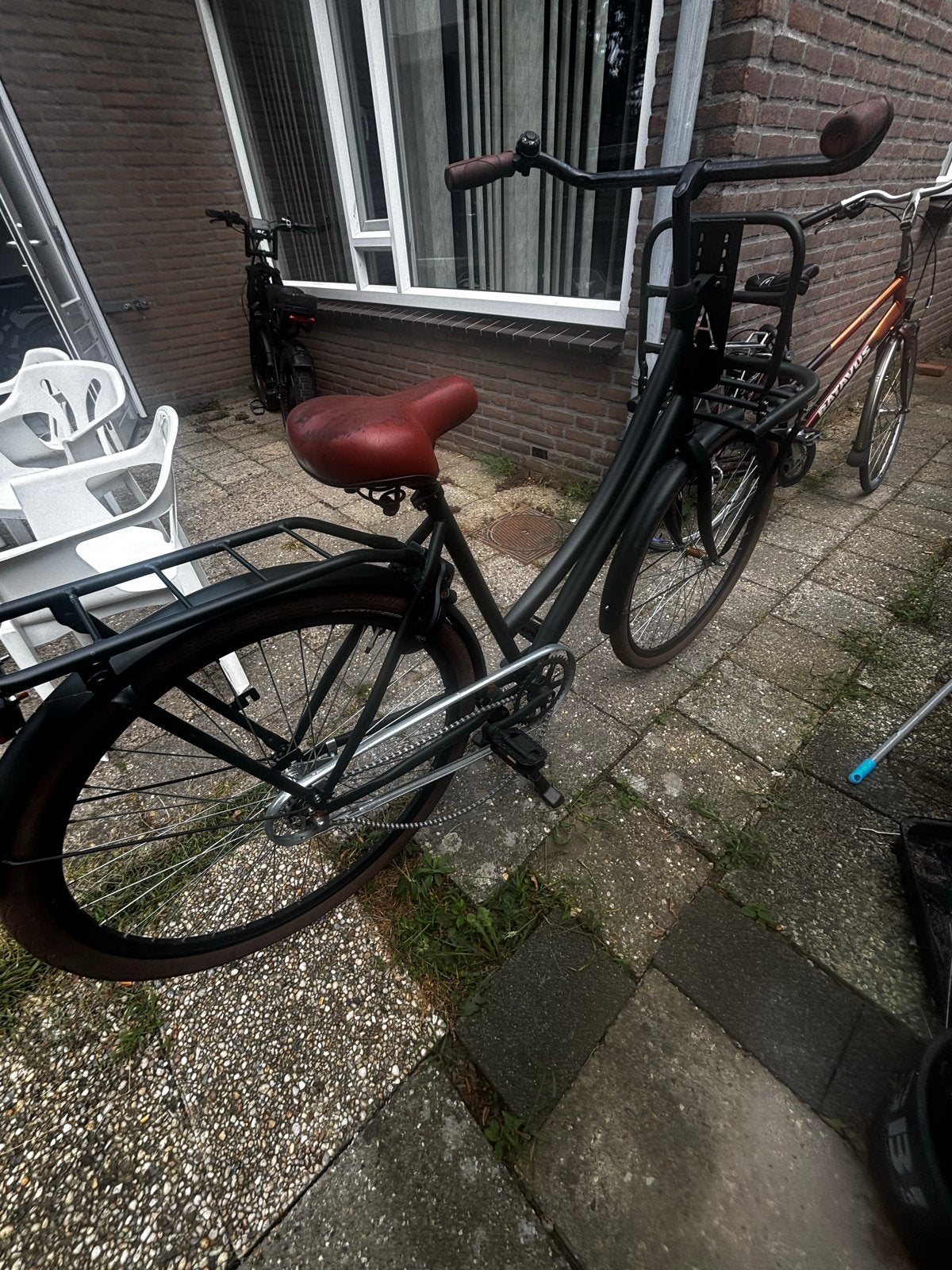 Omafiets met voorrek - ketting moet gemaakt worden, Fietsen en Brommers, 53 tot 56 cm, Ophalen, Gebruikt, Terugtraprem