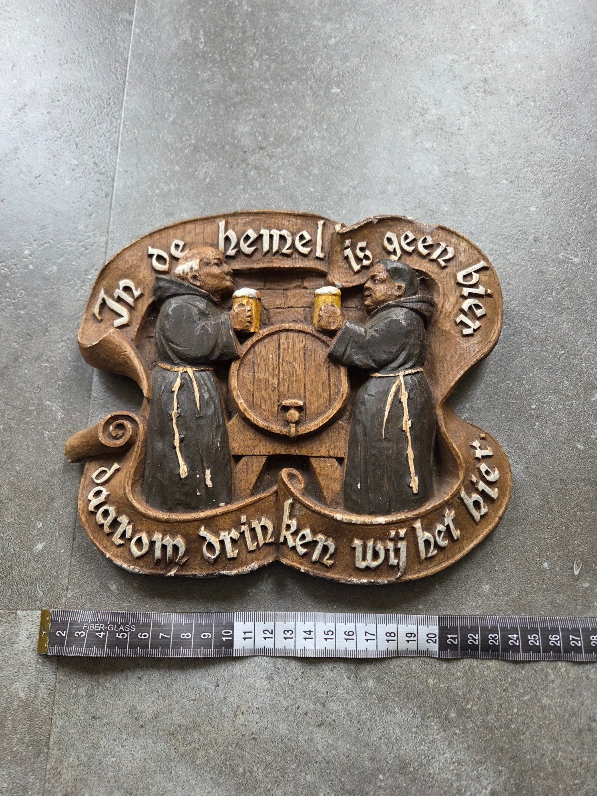 Bierbord voor mancave - 'In de hemel is geen bier', Verzamelen, Ophalen of Verzenden