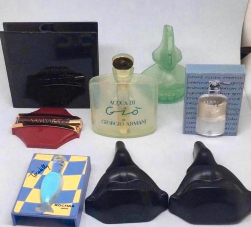 8 speciale parfumkokers voor proefjes YSL Armani, Verzamelen, Ophalen of Verzenden, Zo goed als nieuw, Miniatuur