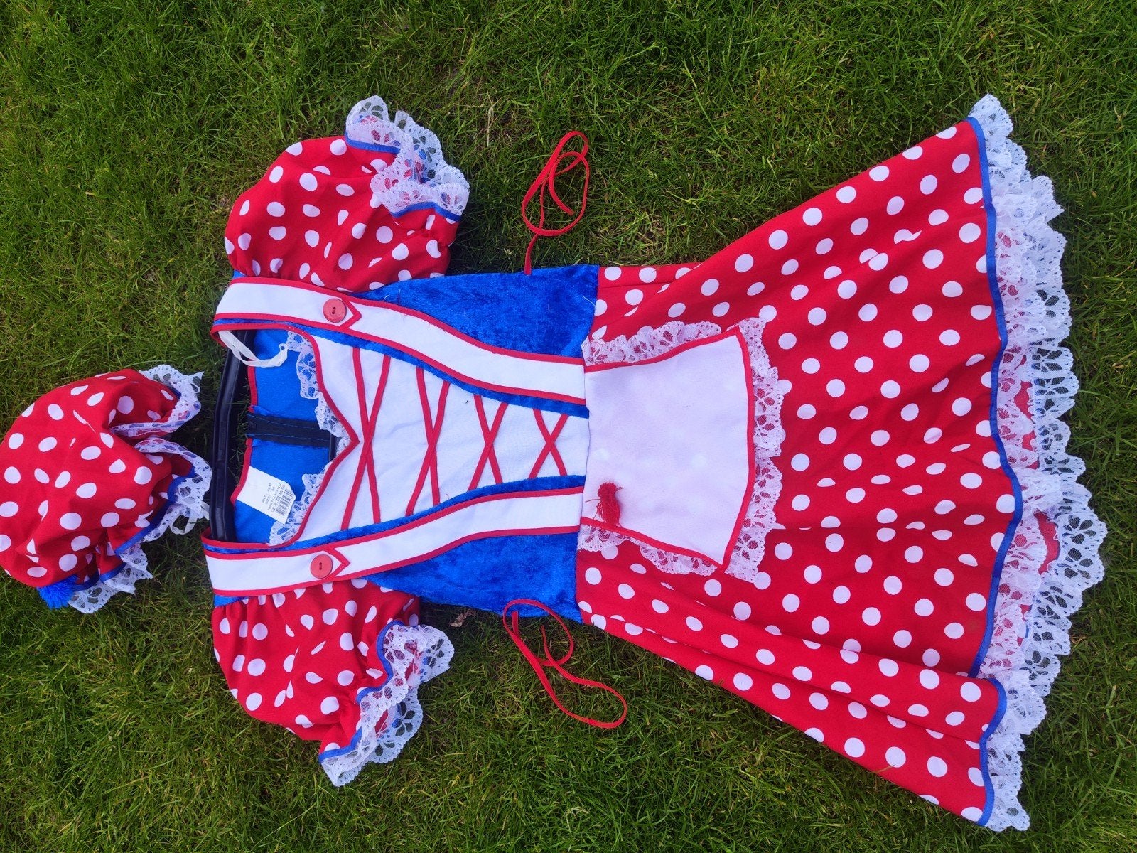 Minnie Mouse verkleedjurk met mutsje - Maat 152/158 (XS-S), Ophalen of Verzenden, Zo goed als nieuw, 146 t/m 152, Meisje