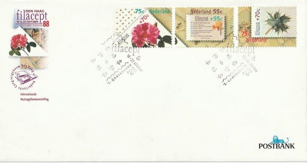 ENVELOP INT POSTZEGELTENTOONSTELLING FILACEPT DEN HAAG 1988, Ophalen of Verzenden, Envelop