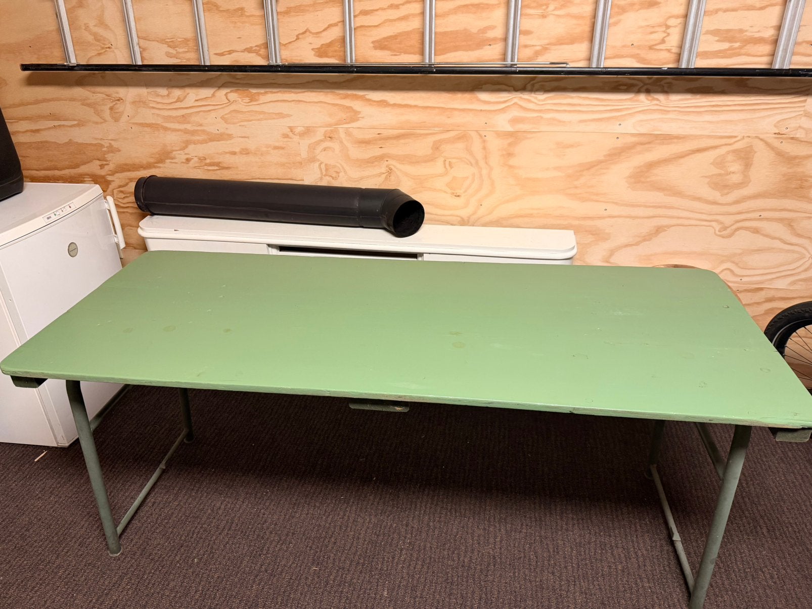 mooie vintage legertafel 2 stuks, Ophalen of Verzenden, Gebruikt, Rechthoekig, 50 tot 100 cm